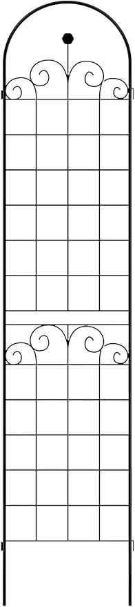 4 Pack Metal Garden Trellis for Climbing Plants 86.7 H x 19.7 W Rustproof Outdoor Plant Support with Powder Coating Sturdy Iron Grid for Vegetables Vines and Flowers