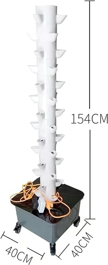Hydroponic Tower Growing Kits 15 Floors 45 Plants Sites Vertical Grow Tower Self-Watering Growing for Fruits and Vegetables with Hydra