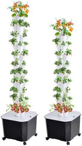 Hydroponics Growing Tower - 10-Layer Vertical Hydroponic System for Indoor and Outdoor Gardens 50 Slots for Vegetables and Fruits with Silent Pump