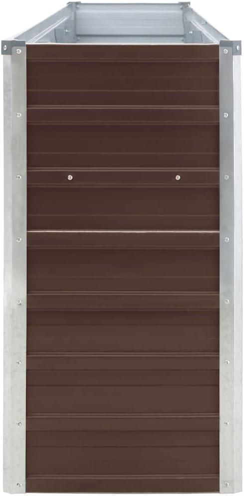 Outdoor Raised Garden Bed Deep Root Box Planter Galvanized Steel Planter Box for Planting Outdoor Plants Vegetables 126x15.7x30.3 Brown