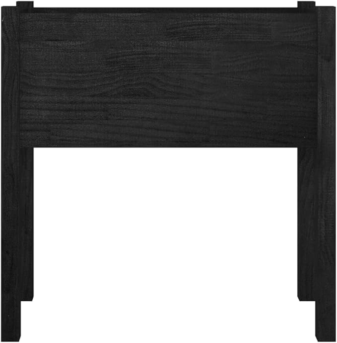 2pcs Wooden Garden Planter Box Stand with Legs Outdoor Raised Garden Bed Garden Yard Wood Box for Vegetables Flowers Herbs Black 27.6x12.2x27.6 Solid Wood Pine