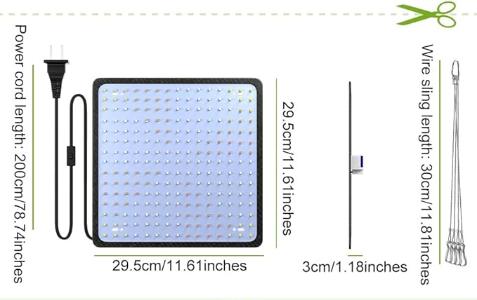 2Pcs 500W Full Spectrum Planting Lamp UV IR Greenhouse Hydroponics System Sunlike Seeding Lights 110V Vegetable Bonsai Fruit Potted Succulent Moss Cactus Cultivation Lighting with Hook US Plug