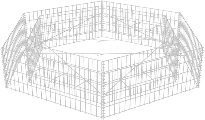 Galvanized Steel Gabion Raised Bed for Fencing Retaining Walls &amp Garden Landscape Welded Wire Mesh Grid Great for Patio 78.7x68.1x15.7 in