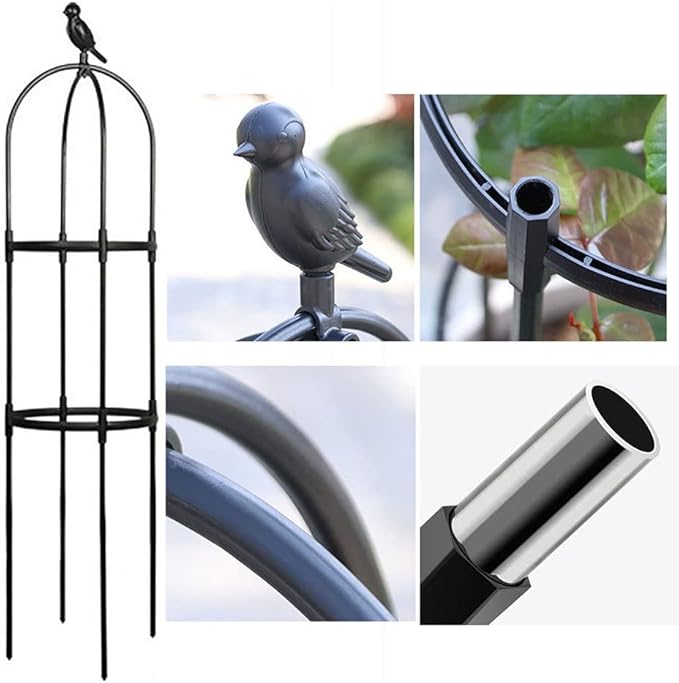 Garden Trellis for Climbing Plants  Rustproof Plastic Coated Metal Stake Tall Tower Obelisk Trellis for Potted Plant Support Indoor Outdoor Rose Trellis for Trellis Tomato ( Size : 11.4/29cm Dia x4