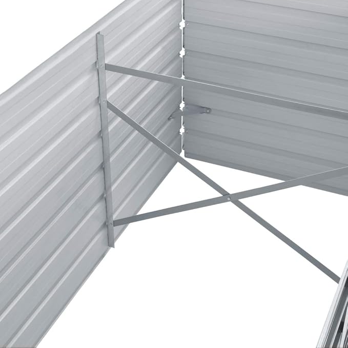 Garden Planter Raised Bed Galvanized Steel Patio Flower Plant Vegetable Bed with Open Bottom Lawn Backyard Outdoor Patio DIY Decor Gray 126x31.5x17.7