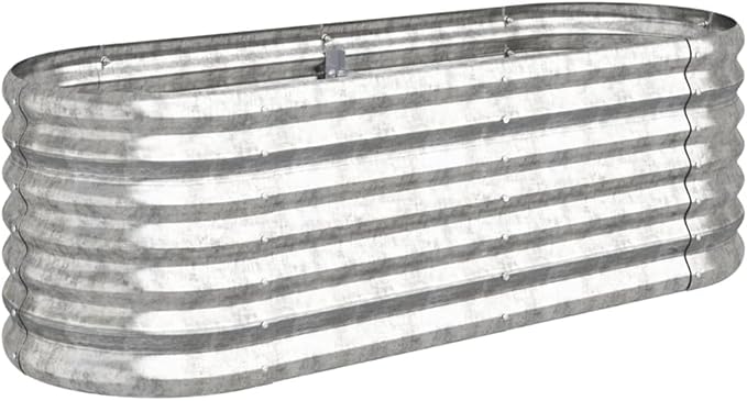 Garden Raised BedBalcony Planter BedsModern DesignGarden DecorationBackyard Raised BedsHerb PlantersHerb Plantersfor PatioCourtyardBalconyPowder-coated Steel 44.9x15.7x14.2 Silver