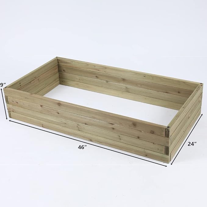 LuxenH me Wood 46 Raised Garden Bed Fir Wood Planting Bed Solid Wood for Vegetable Flower Herbfor Outdoor Lawn Yard Patio Use