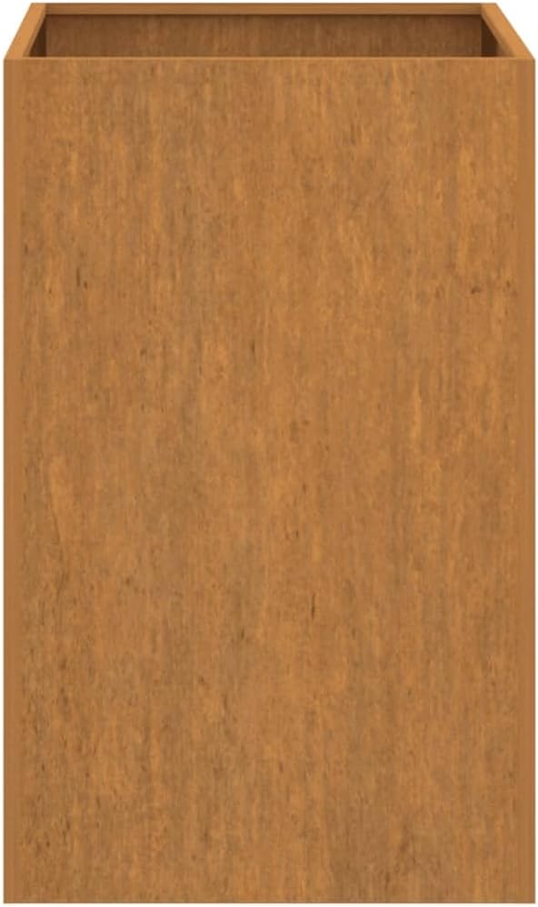 Corten Steel Medium Tall Planter 16.5 x 16.5 x 29.5 in Weathering Rusty Garden Box for Patio Raised Flower Bed Outdoor Modern Industrial Look