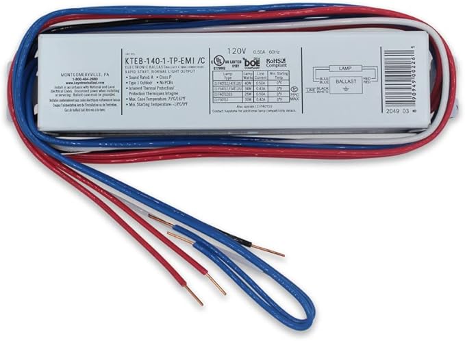 Technical Precision T12 Ballast Replacement for Universal 546-B-TC-P Fluorescent Lamp Ballast - Operates on F15T8 / F14T12 / F15T12 / F20T12 Lamps - 1 Pack