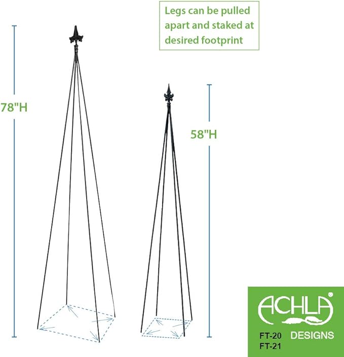 Achla Designs FT-21A Fleur-De-Lis Staked 78 H Trellis Black
