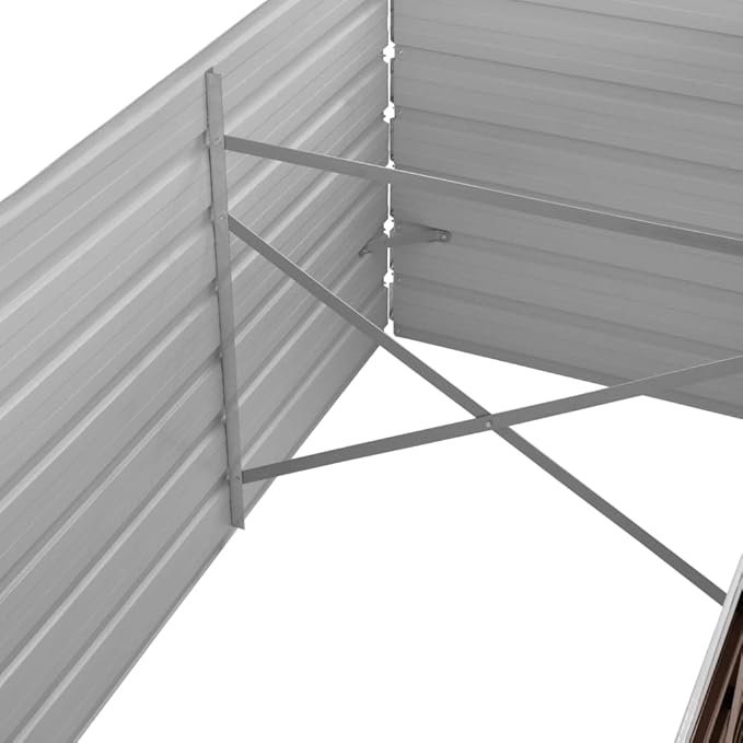 Garden Raised Planter Raised bedsGalvanized PlanterFlower BedTroughMetal PlanterRaised Garden BedBed Brown 126x31.5x30.3 Galvanized Steel