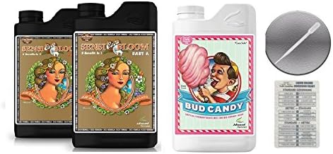 Advanced Nutrients Sensi Coco Bloom A with B 4 Liter with Bud Candy 1 Liter Bundle with Conversion Chart and 3mL Pipette