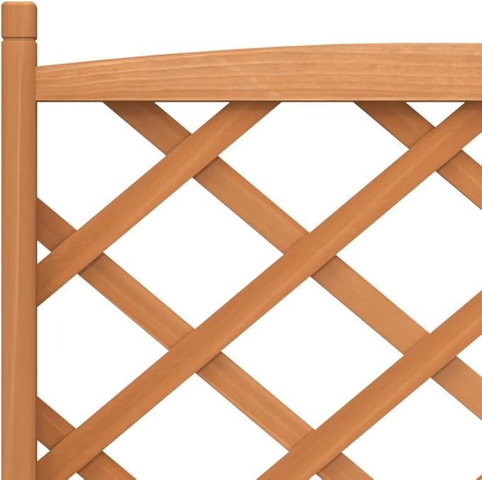 Solid Wood Planter with Trellis Wooden Raised Garden Bed with Trellis Wood Planter Box for Climbing Plants to Grow Vegetables Herbs and Flowers Brown 29.5x13.8x59.1