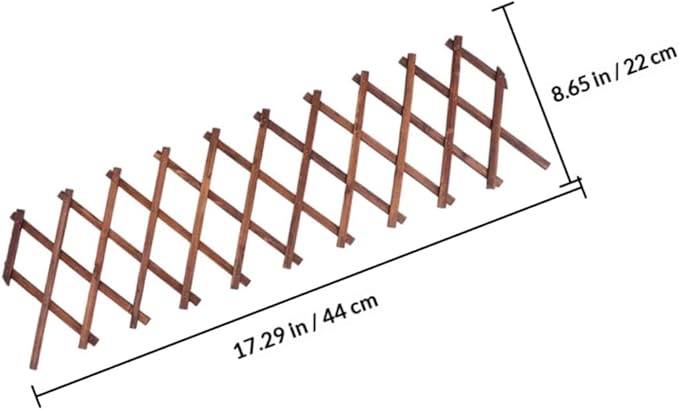 Expandable Carbonized Wood Garden Trellis Vine Climbing Plant Support 44cm X 22cm Thickened 0.9cm Outdoor Patio Fence for Flower and Vegetable Vines