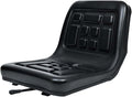Tractor Seat Lawn Mower Seat Comfortable PU Leather with Back Rest Harvesters Seat Universal for Rice Transplanters Excavator Slide Rail Model