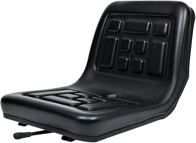 Tractor Seat Lawn Mower Seat Comfortable PU Leather with Back Rest Harvesters Seat Universal for Rice Transplanters Excavator Slide Rail Model