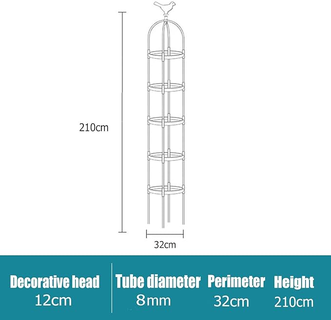 2 Pack Garden Trellis For Climbing Plants Trellis For Potted Plants Tomato Cage Pots Rustproof Metal Plant Flower Trellises Clematis Vine Jasmine Support Outdoor Indoor(Black32*210cm/11.8*82.6)