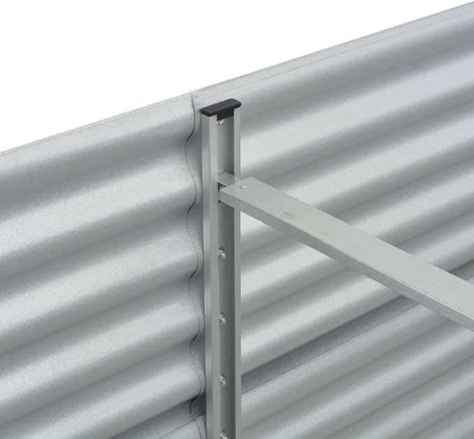 Garden Raised Bed 157.4x31.4x31.8 Galvanized Steel Silver