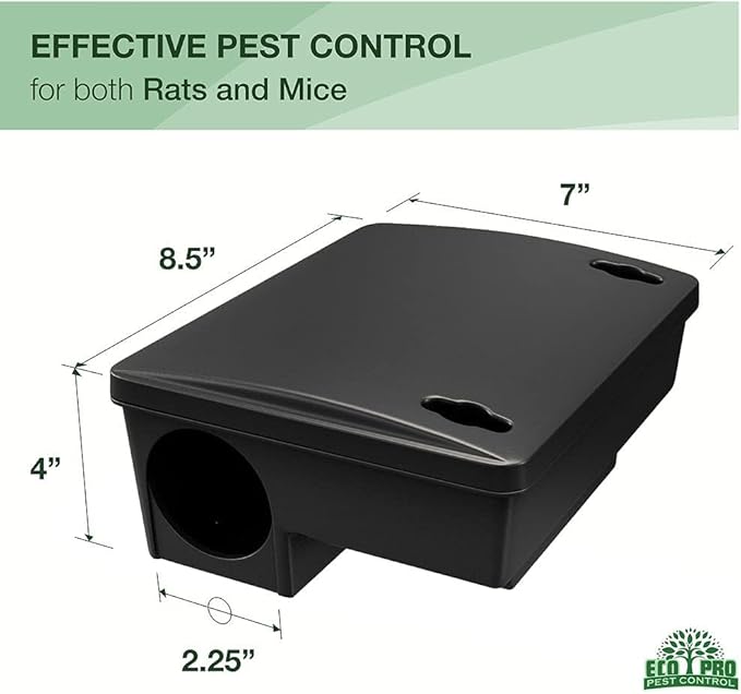Rat Bait Stations 2-Pack | Refillable Outdoor Mouse Bait Station with 2 Locks &amp Keys | Weather-Resistant Rodent Bait Box for Indoor &amp Outdoor | Pet &amp Kid-Safe Rat Trap Alternative Medium S