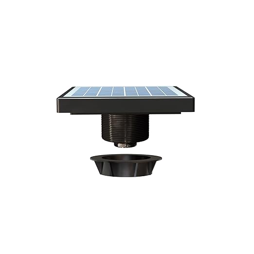 Quietcool UTF-SLR-04-L Solar Shed Fan with Light - Perfect for Backyard Sheds - Solar Powered - 3.5 Watt Solar Panel - No Wiring Required