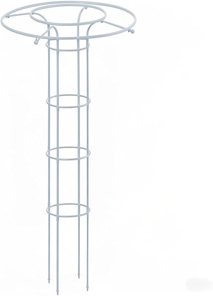 Vertical Garden Trellis for Climbing Plants Outdoor H 110cm 145cm 180cm 215 cm Indoor Vertical Metal Umbrella Plant Trellis for Patio Backyard(White5.91ft)