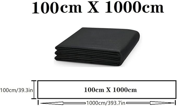 1PCS Heavy Duty Weed Barrier Landscape Fabric Black Water Permeable Ground Cover Durable Anti-Grass Cloth for Garden Courtyard Villa Landscaping(100cmX1000cm)