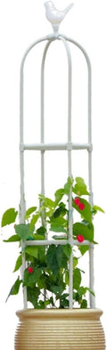 Garden Trellis for Climbing Plants Outdoor Garden Obelisk Trellis Metal for Climbing Vegetables 3.77ft 4.1ft 5.41ft 6.73ft Tower Obelisk Plant Support Shelf Clematis Jasmine(White28 x 175cm/0.92 x
