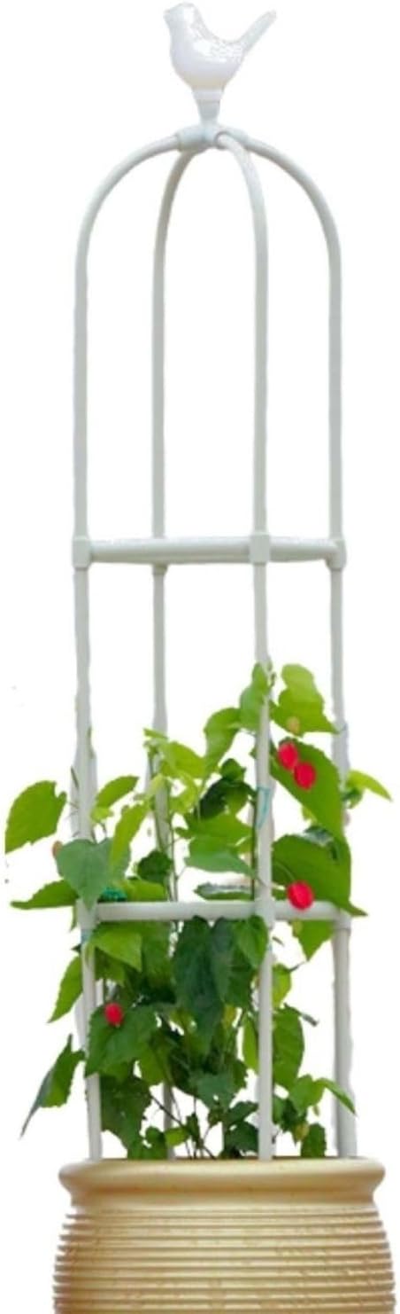 Garden Trellis for Climbing Plants Outdoor Garden Obelisk Trellis Metal for Climbing Vegetables 3.77ft 4.1ft 5.41ft 6.73ft Tower Obelisk Plant Support Shelf Clematis Jasmine(White28 x 115cm/0.92 x