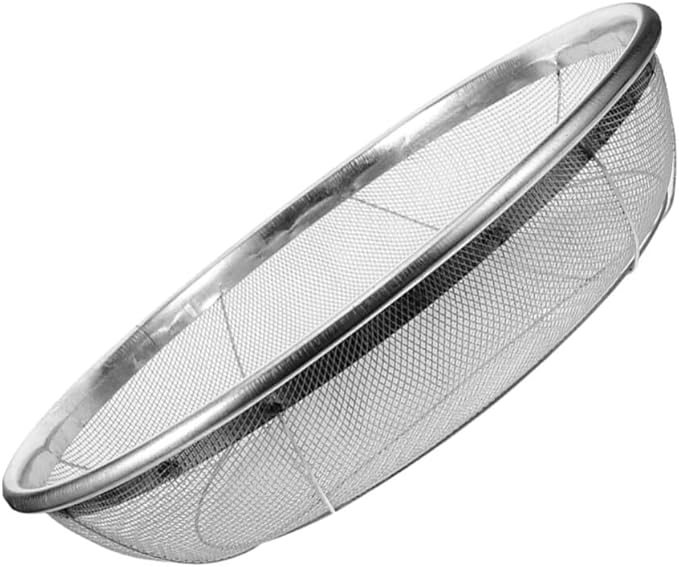Baluue Dirt Garden Sieve Soil Sifter Stainless Steel Sifting Pan Soil Sand Sieve Compost Sifter for Compost Dirt and Potting Soil