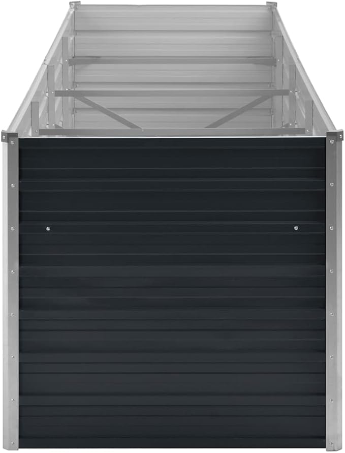 Anthracite Galvanized Steel Raised Garden Bed 126x31.5x30.3 inch Rectangular Planter Box for Outdoor Plants Durable Metal for Gardening