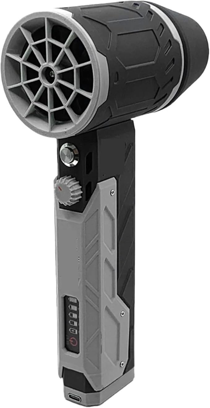 Electric Blower 50mm Brushless Motor Handheld Car Hair Dryer 800-1000g Thrust Blower Dryer 4000mAh for Car Washing and Cleaning(Gris)