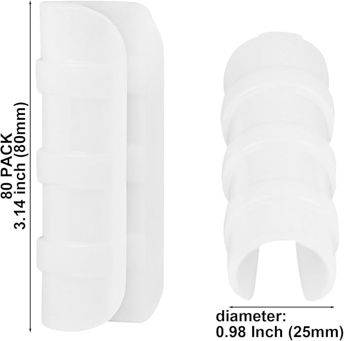 80PCS 3/4 inch Greenhouse Clips White Greenhouse Clamps Black Plastic Clamps Garden Buildings Tube Clips for PVC Pipe Greenhouse Films Sunshade Nets Shelters Farming Gardening
