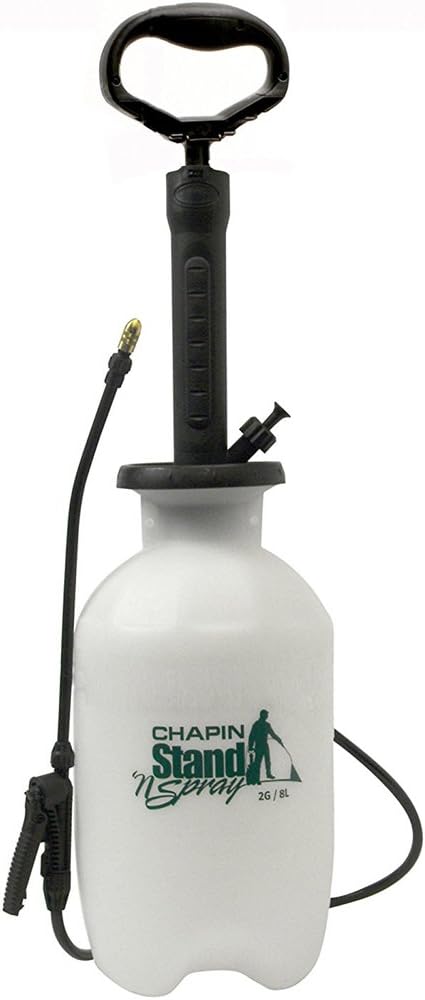 Chapin 29002: Made in The USA 2-Gallon Stand 'N Spray No Bend Pressure Pump Tank Sprayer for Lawn and Garden Insects Pest and Weeds Translucent White