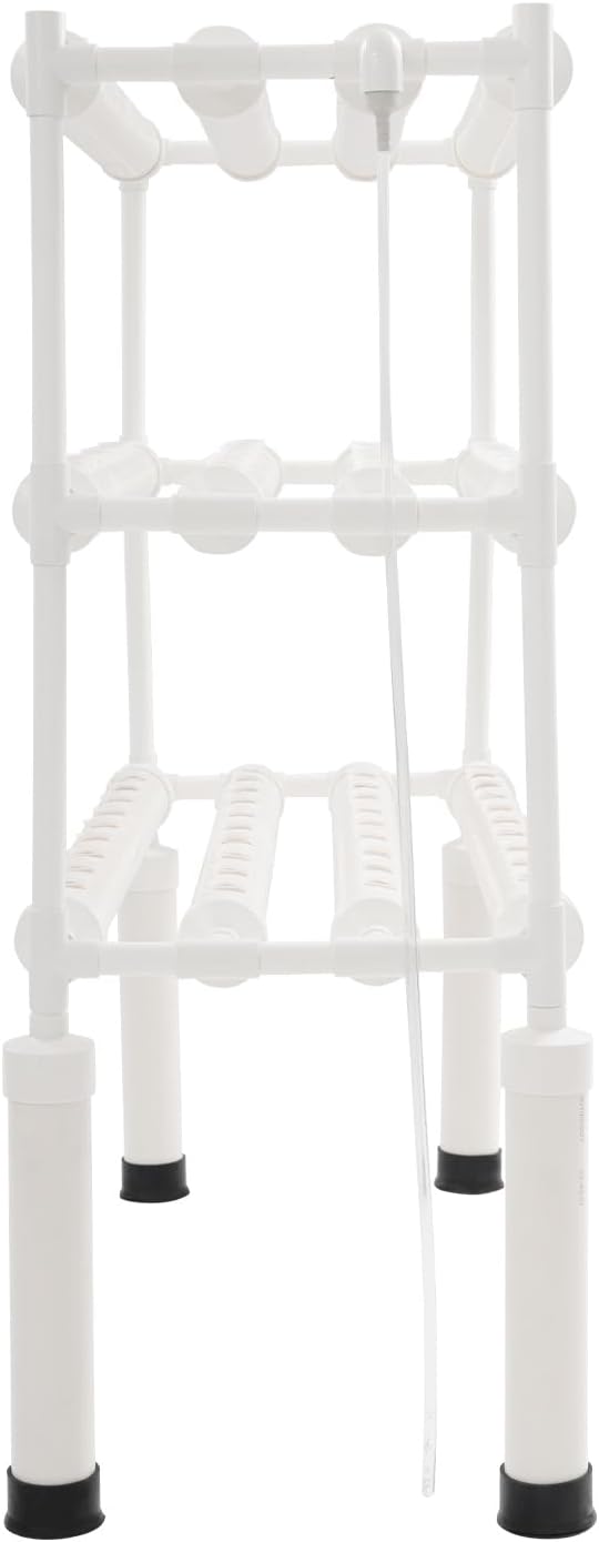 Hydroculture System 108 Planting Places 3 Floors Vertical Hydroponics Growing System Indoor Hydroponics Plant for Herbs Salad Vegetables with Timer &amp Pump White