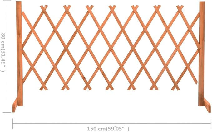 Expanding Freestanding Wooden Trellis Fence Garden ScreenGarden Plant Climb Trellis partition DecorativeGarden Trellis Fence Orange 59.1x31.5 Solid Firwood