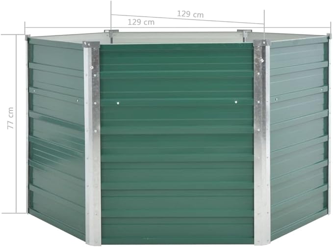 SKM Garden Raised Bed Garden Raised Bed Galvanized Steel 50.8x50.8x31.3 Green