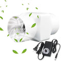 2 Inch Inline Duct Fan with Adjustable Speed 50mm 6W Air Vent Fan Booster36 m³/h Mini Blower for Pet HouseExhaust Air Fan for Greenhouse Bathroom Tent Kitchen Pet Adjustable Speed