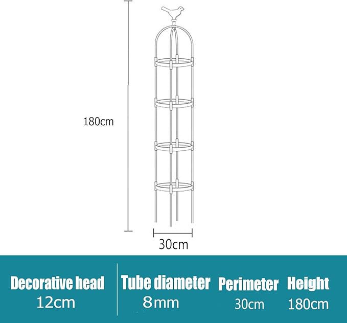 Garden Trellis for Climbing Plants Metal Garden Obelisk Trellis for Climbing Plants Outdoor with Auto Sensor Solar Light for Raised Beds Vines Cucumbers Tomato Cage(30 * 180cm/11.8*70.8)