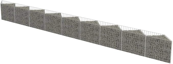 Outdoor Garden Gabion Wall Gabion Stone Basket Planter Raised Vegetable BedSteel Garden Decoration Galvanized Steel 248x11.8x19.7 -AA