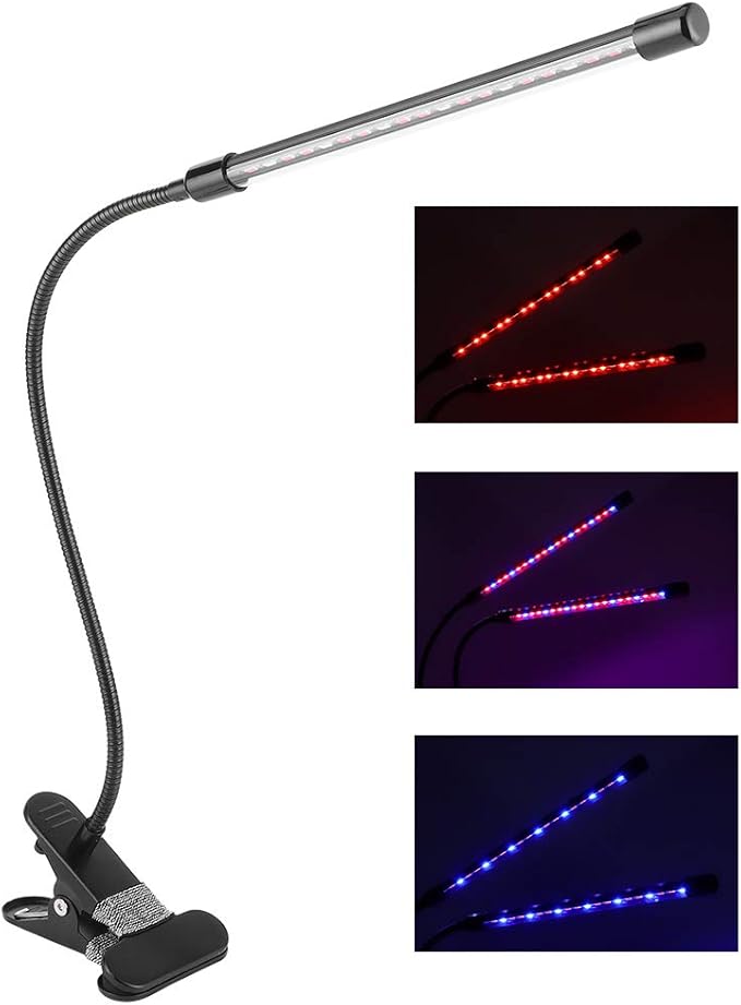 20W Full LED Plant Growing Light USB Powered with 360 Degree Gooseneck Double Tube Indoor Greenhouse Vegetable Flower - Adjustable Flexible Design Durable Materials Ideal fo