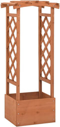 Firwood Trellis Planter with Arch 19.3x15.4x46.1 Outdoor Raised Garden Bed for Climbing Plants Durable Plant Holder for Patio Deck Balcony
