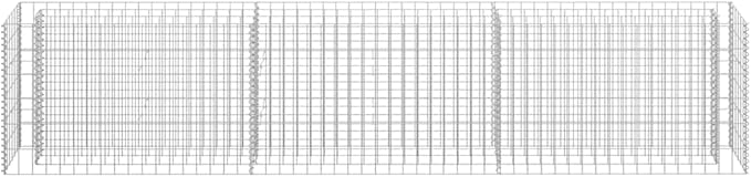 Galvanized Steel Gabion Planter 106.3x106.3x23.6 Large Raised Garden Bed for Flowers Herbs Veggies