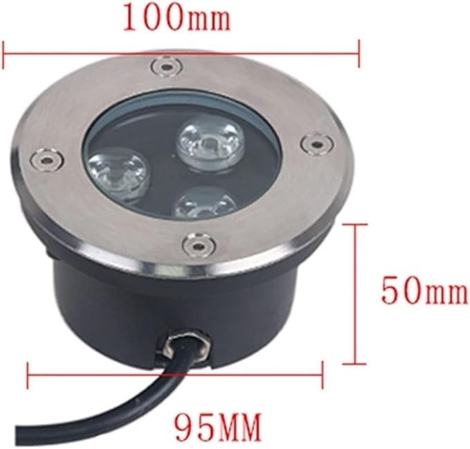 4PCS 3W Outdoor Spotlight - Underground Light LED Ultra-Thin Recessed Patio Floor Light IP67 Waterproof Landscape Lights Built-in Floor Lamp/for Outdoor/Sidewalk/GardeGreen-12V