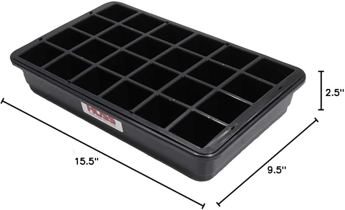 Hoss 24-Cell Seed Starting Tray | Sturdy and Built to Last | Includes Bottom Tray and Humidity Dome