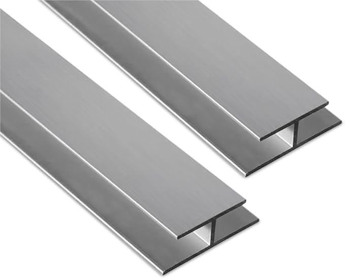 Aluminum H Connectors - Fits 4mm 6mm 8mm or 10mm Twin-Wall Greenhouse Panels Join 2 Pieces of Panels Together 4-Foot Length 10 Pieces (4mm Aluminum H Connectors)