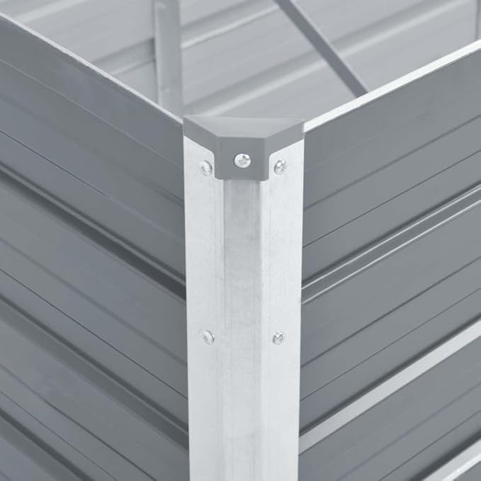 Galvanized Steel Raised Garden Bed 39.4 x 15.7 x 30.3 in Grey Rectangular Metal Planter Box with Open Bottom for Balcony Patio Backyard Elevated Flower Vegetable Outdoor Planting