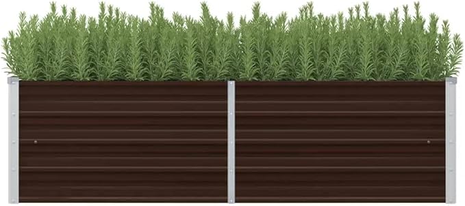 Raised Garden Beds Outdoor Balcony Planter Boxes Garden Raised Bed Brown 63x15.7x17.7 Galvanized Steel Suitable for Garden Terrace and Balcony planters