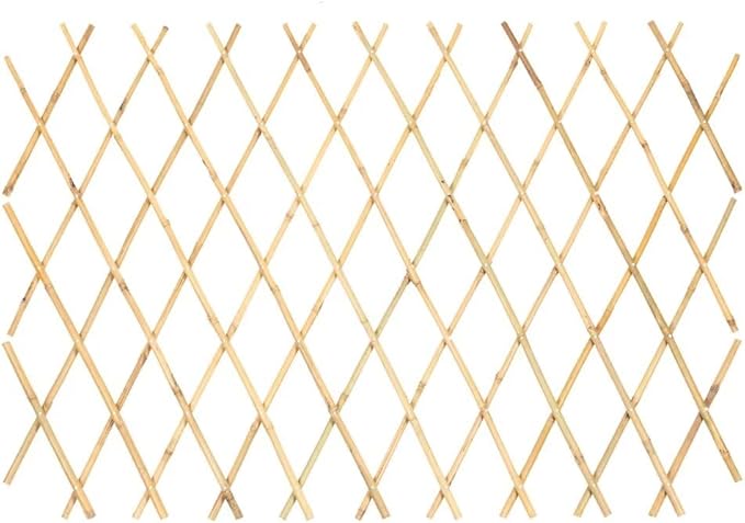 Mininfa Expandable Bamboo Trellis Expandable Fence 48 by 72 inch Bamboo Lattice Fence for Dog Pet Climbing Plants Vine Ivy Rose