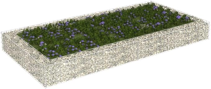 Gabion Raised Bed Galvanized Steel 78.7x39.4x7.9 Garden Raised Bed Metal Raised Planter Box for Outdoor Vegetable Flower Garden Planter Border