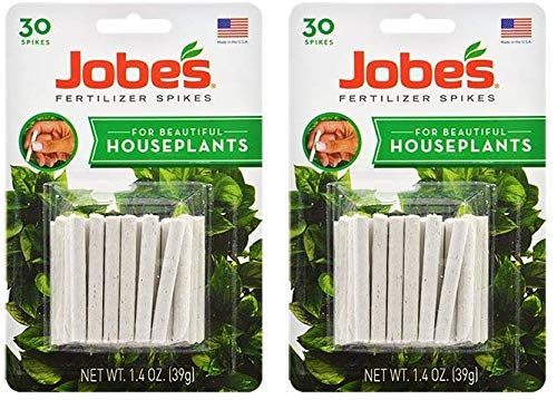 Jobe's Indoor Beautiful Houseplants Fertilizer Food Spikes - 30 Pack (Тwo Рack)